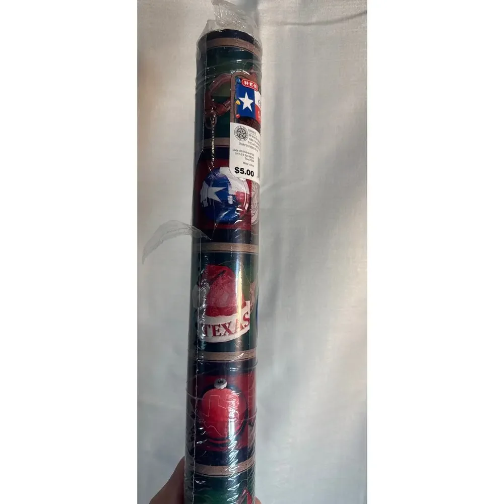 Texas Holiday Christmas Wrapping Paper 100 sqft 30” long sealed- slight tear